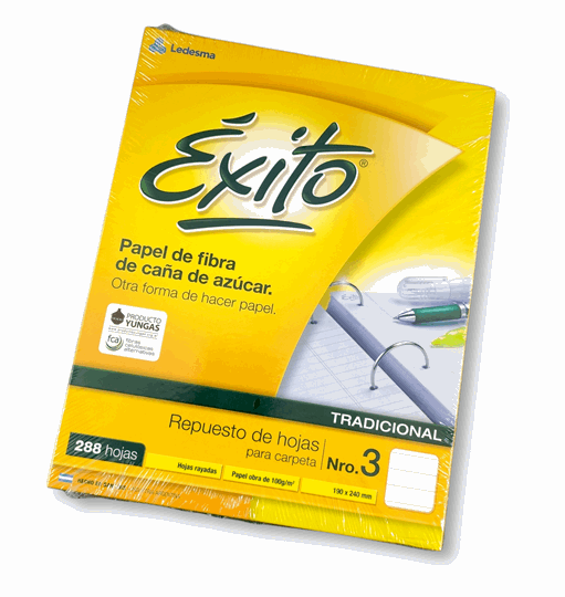 Repuesto de 288 hojas Rayado Exito  papel  19x24cm