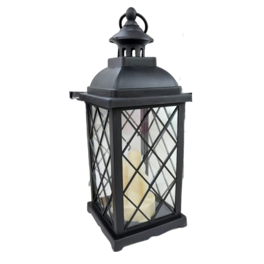 Farol Simil 3 velas  Plástico  A pila  33x13x13