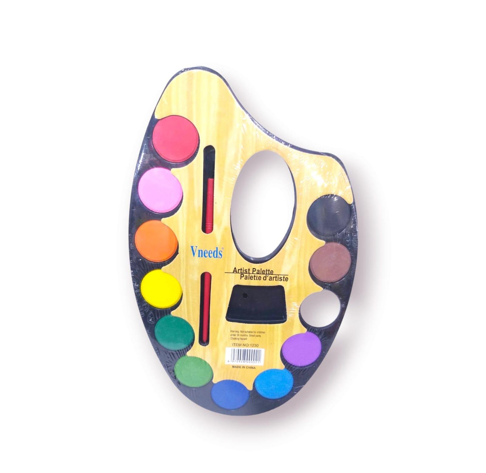 ACUARELA CON PINCEL X 12 COLORES EN PALETA CHICA 