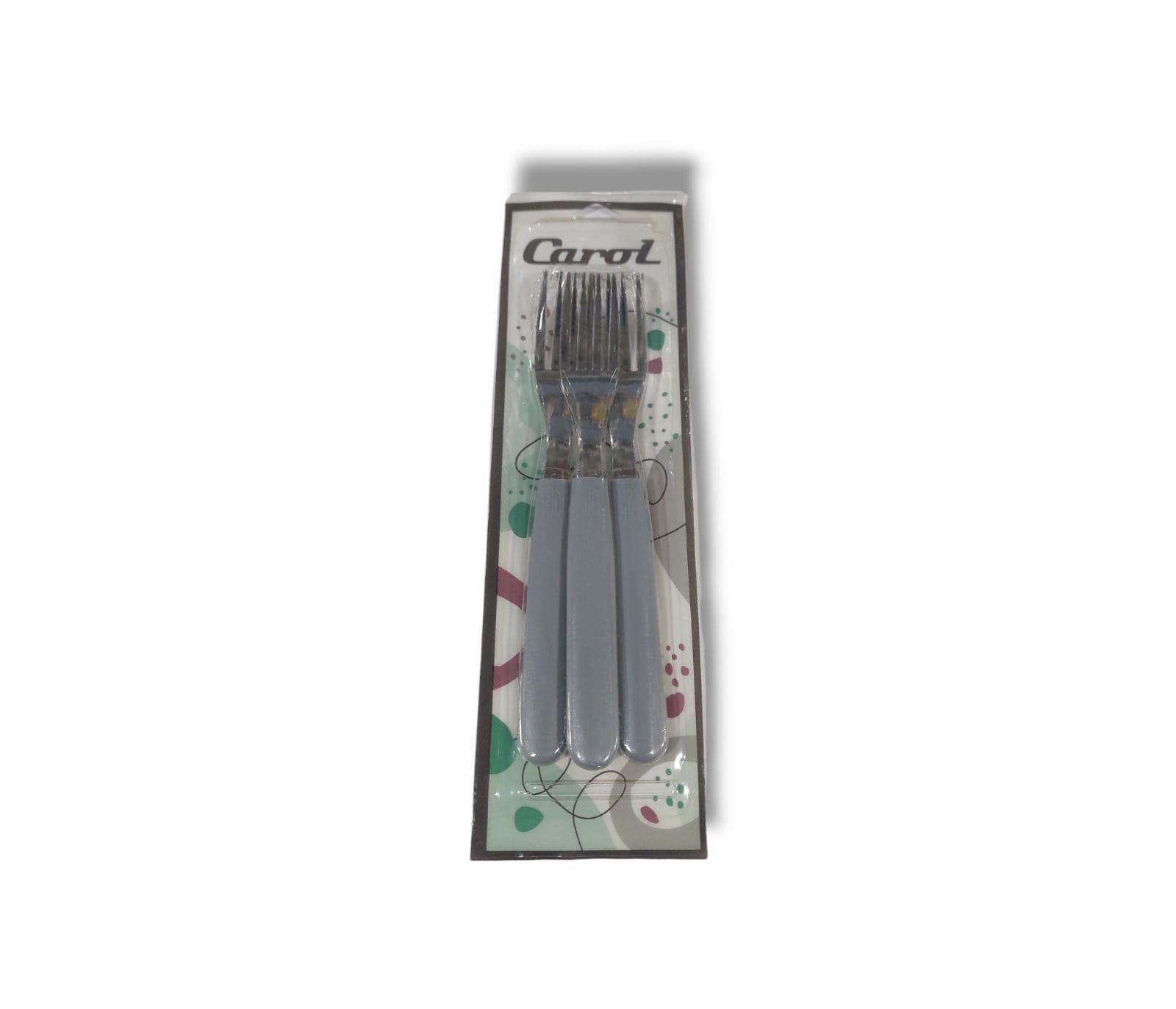 TENEDOR CAROL- X3 - 19CM - COLOR GRIS