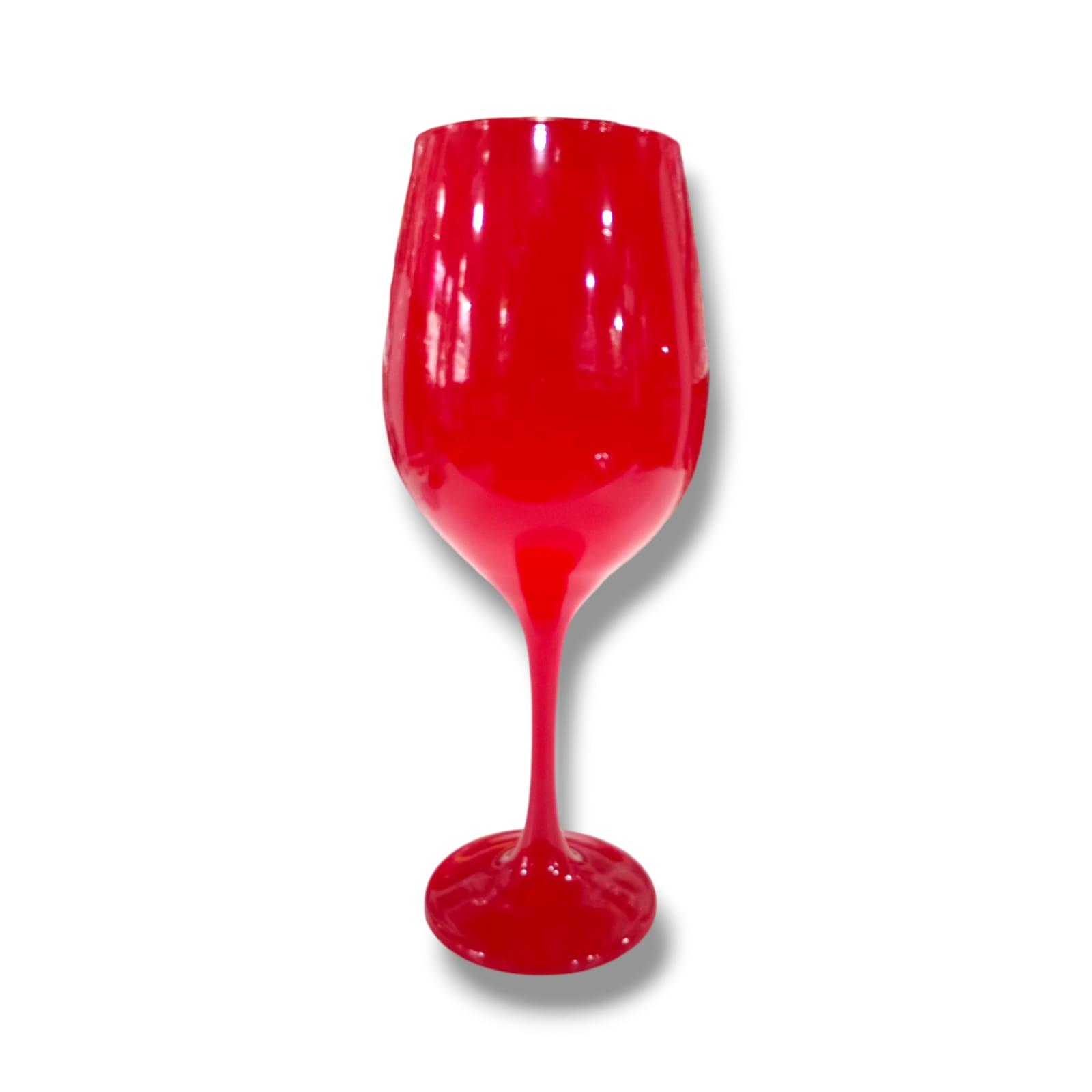 COPA DE VIDRIO COLOR ROJO- BARONE- 490ML