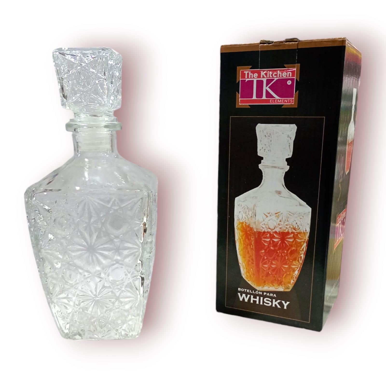 BOTELLA WHISKI-VIDRIO- EN CAJA- 800CC - 10X24CM