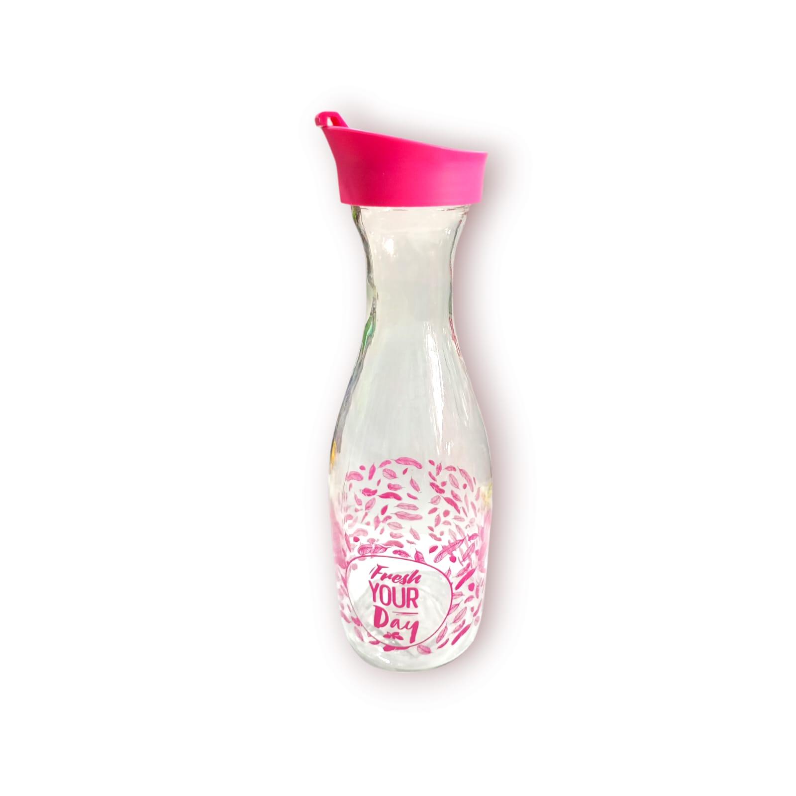 BOTELLA DE VIDRIO DECANTADORA 1LTS ESTAMPADA