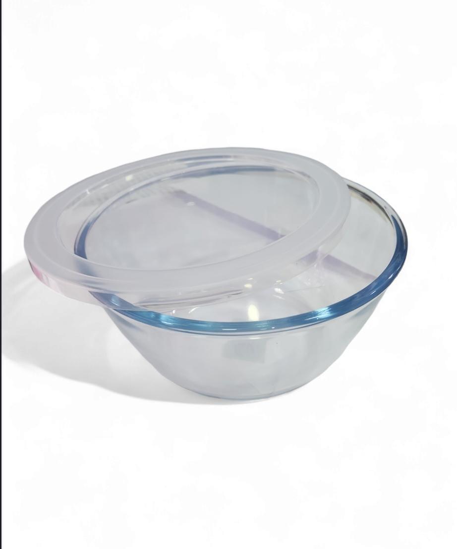 ENSALADERA/BOWL VIDRIO MEDIANO CON TAPA 15CM