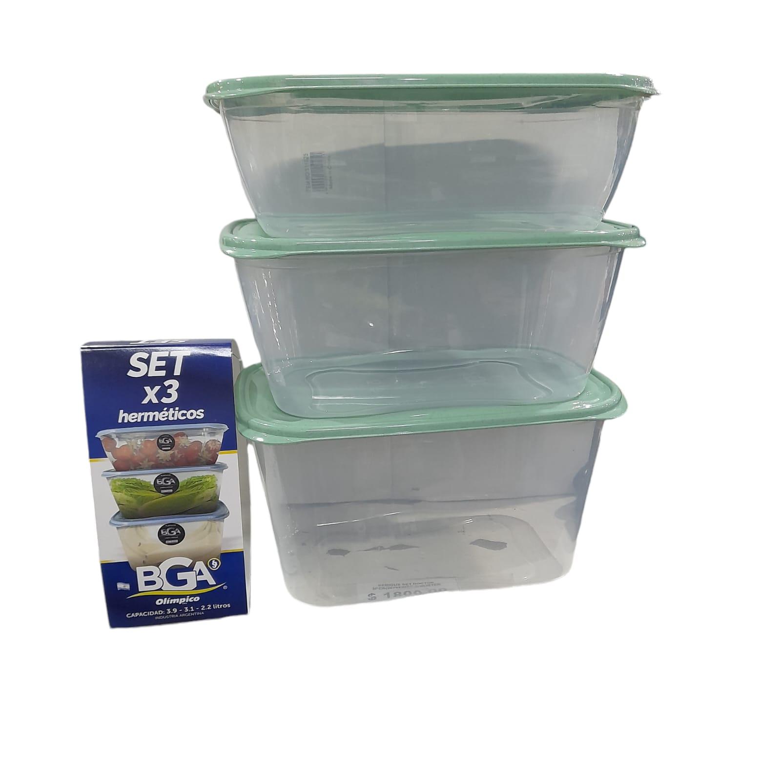TUPPER CONTENEDORES RECTANGULARES SET X 3 UNIDADES
