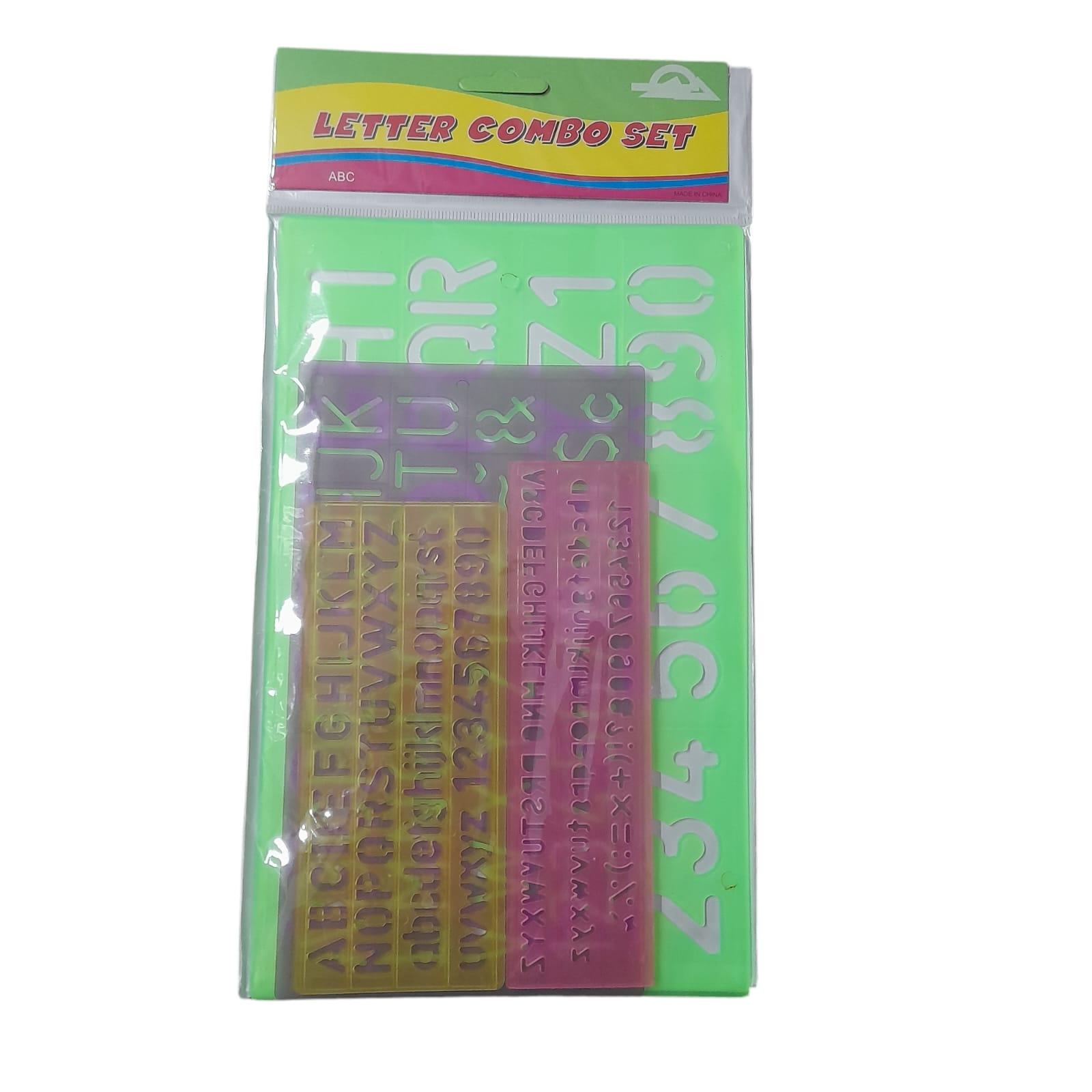 REGLA PLASTICA CON NUMEROS Y LETRAS X 4 UNIDADES