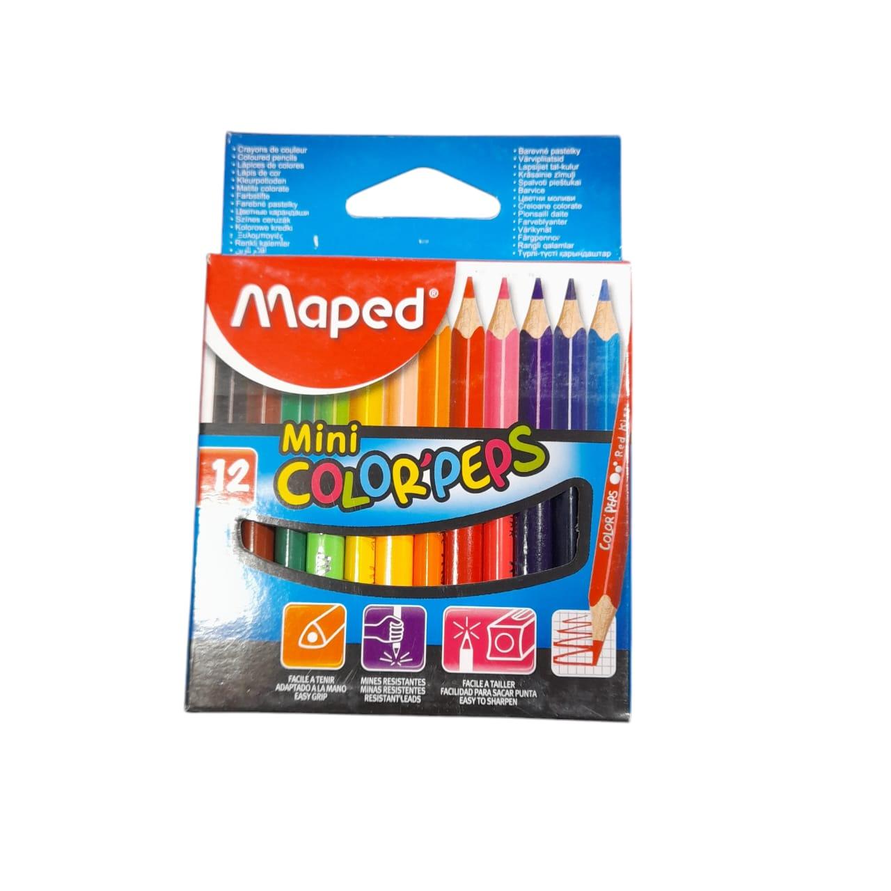 LAPICES DE COLORES CORTOS X 12 UNIDADES MAPED