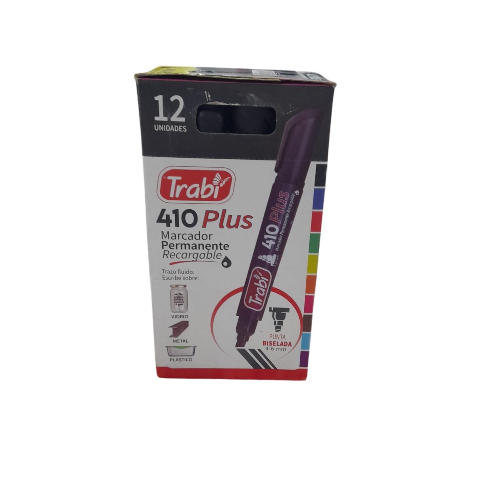 MARCADOR PERMANENTE PUNTA BISELADA 410 PLUS