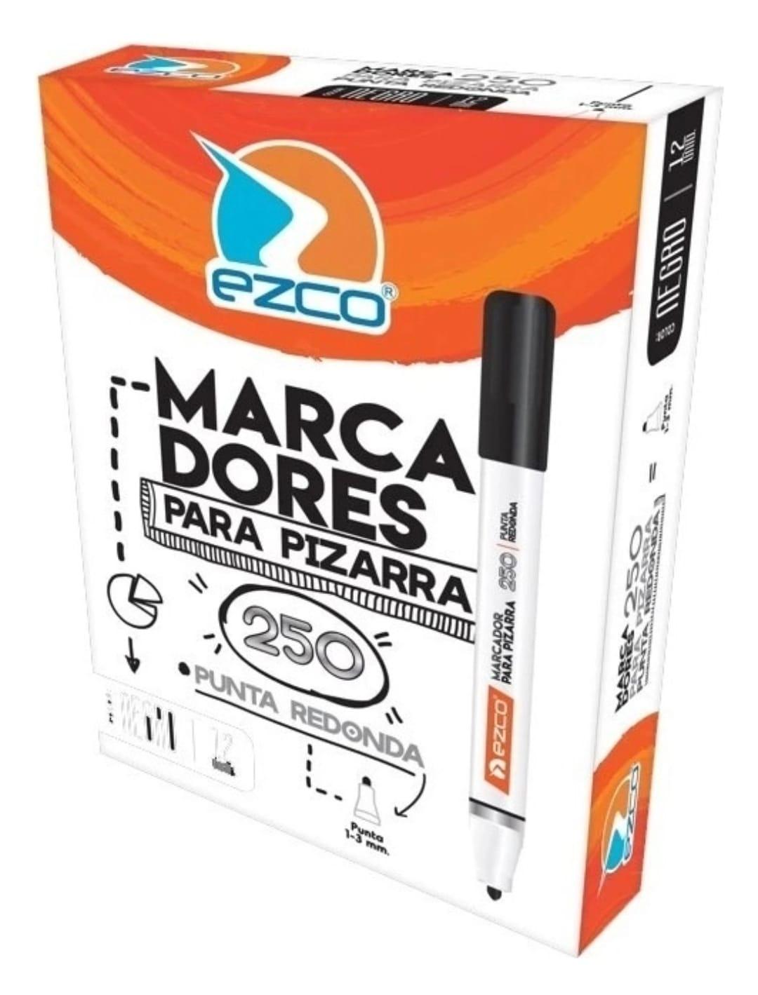 MARCADOR P/PIZARRA 250 NEGRO PTA REDONDA EZCO
