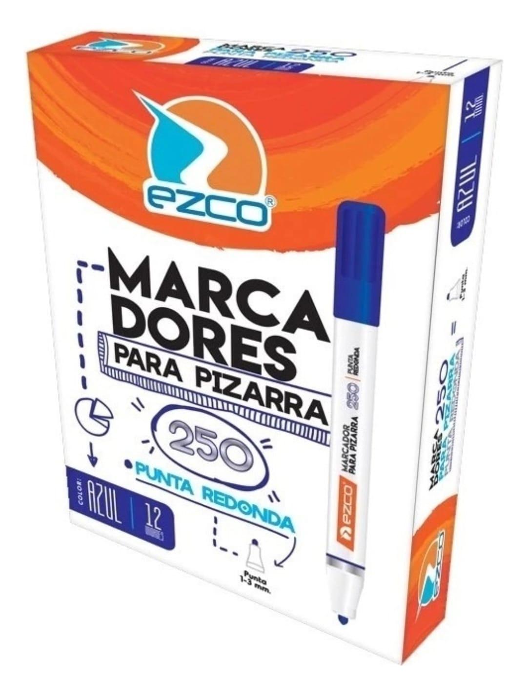 MARCADOR P/PIZARRA 250 AZUL PTA REDONDA EZCO