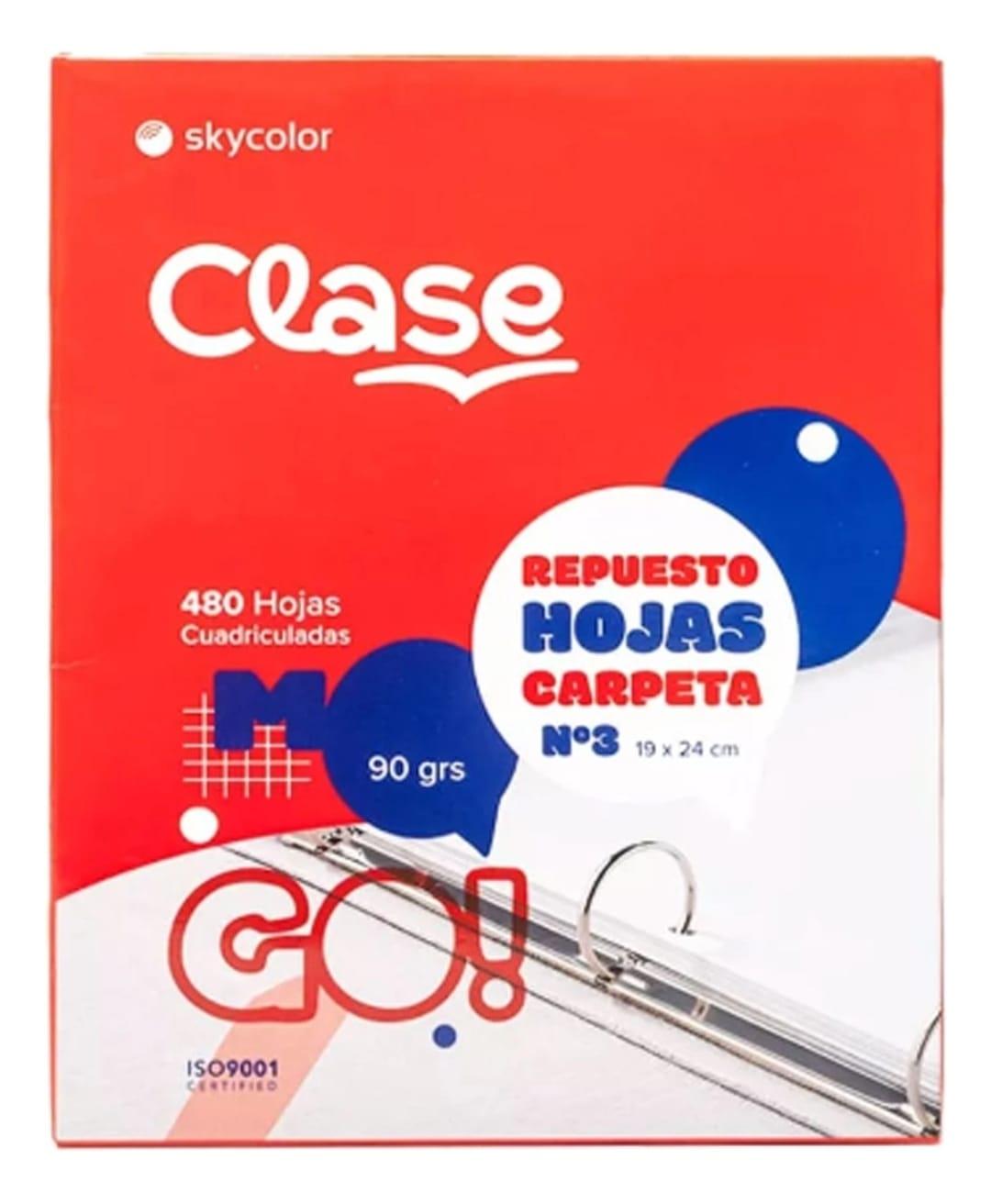 REPUESTO 480HJS CUADRICULADAS SKYCOLOR 90GR