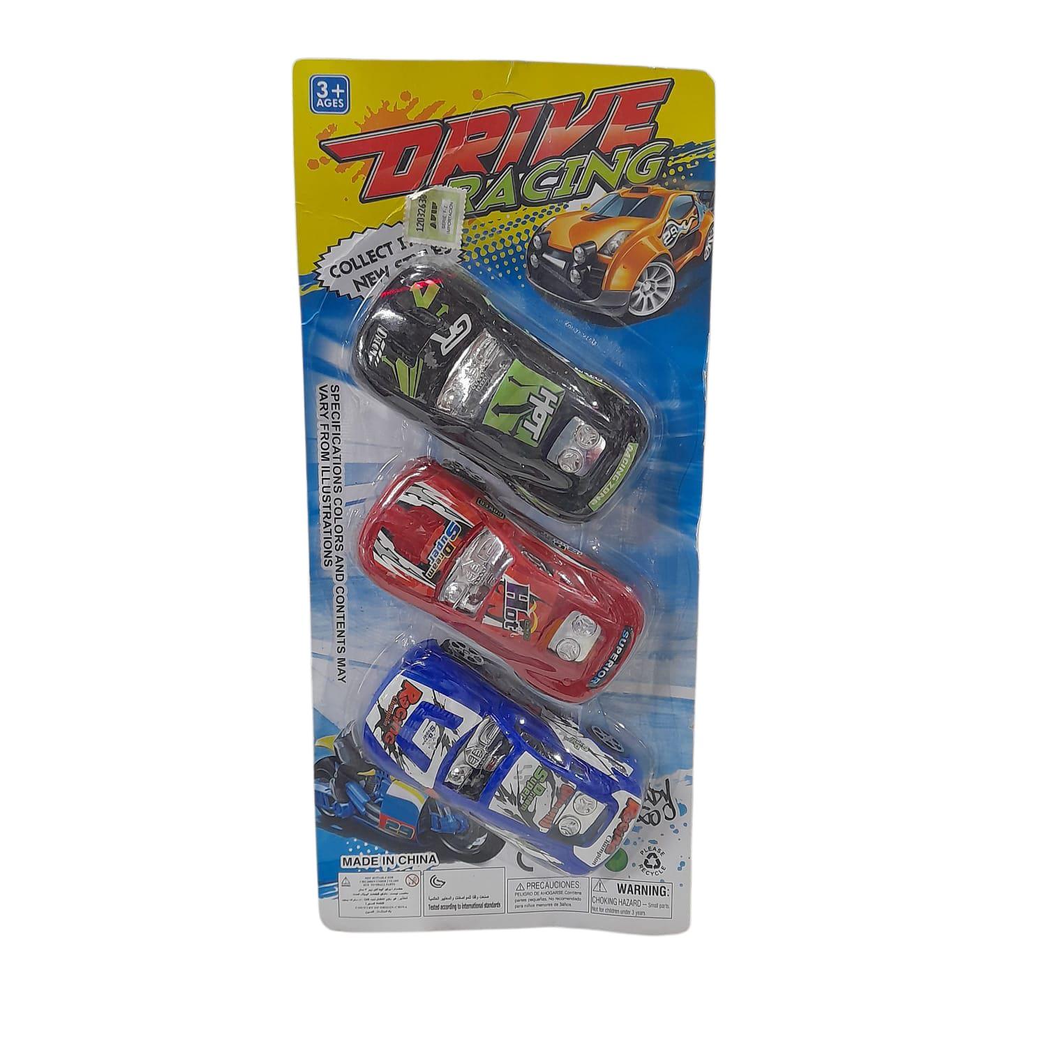AUTO DE CARRERA X 3 UNIDADES EN BLISTER