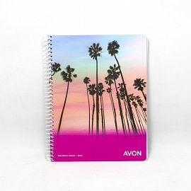 Cuaderno de 84 hojas rayadas/ cuadriculadas con espiral Avon  papel/carton  16x21cm