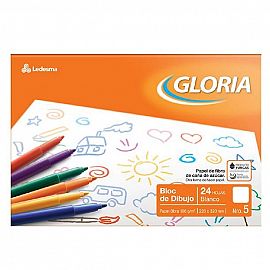 Bloc de dibujo N5 24 hojas blancas Gloria