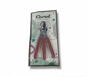 CUCHARITA CAROL- X3 - 13CM - COLOR BORDO