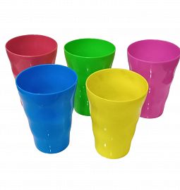 VASO PLASTICO ONDAS COLORES