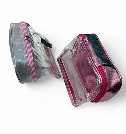 PORTA COSMETICO C/BOLSILLO TRANSPARENTE