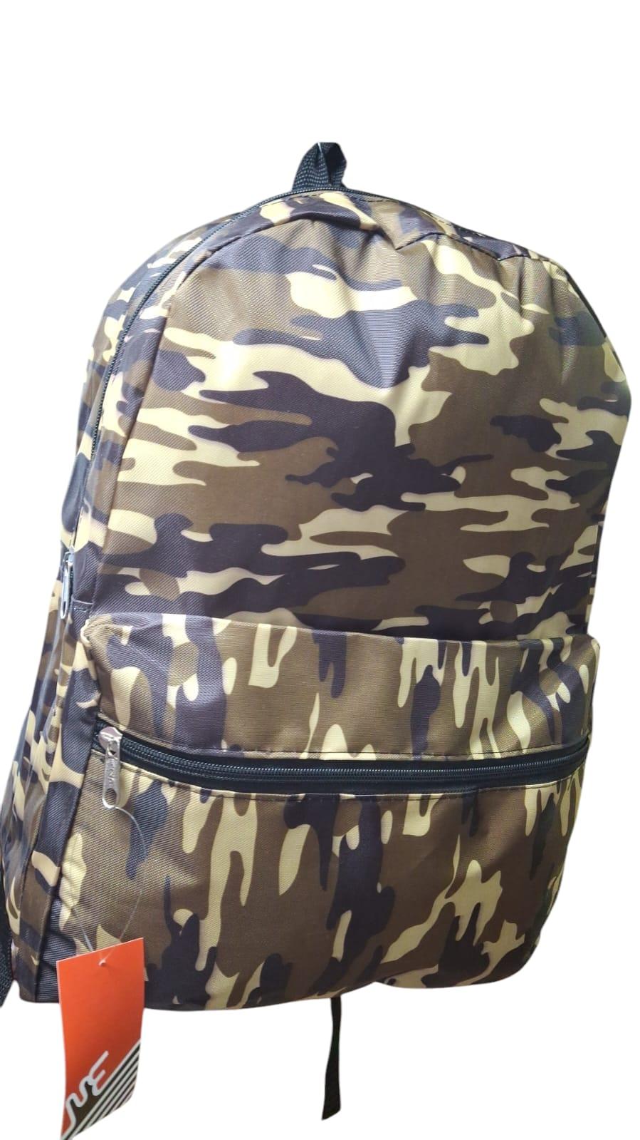 MOCHILA ADULTO 2 CIERRES CAMUFlADA