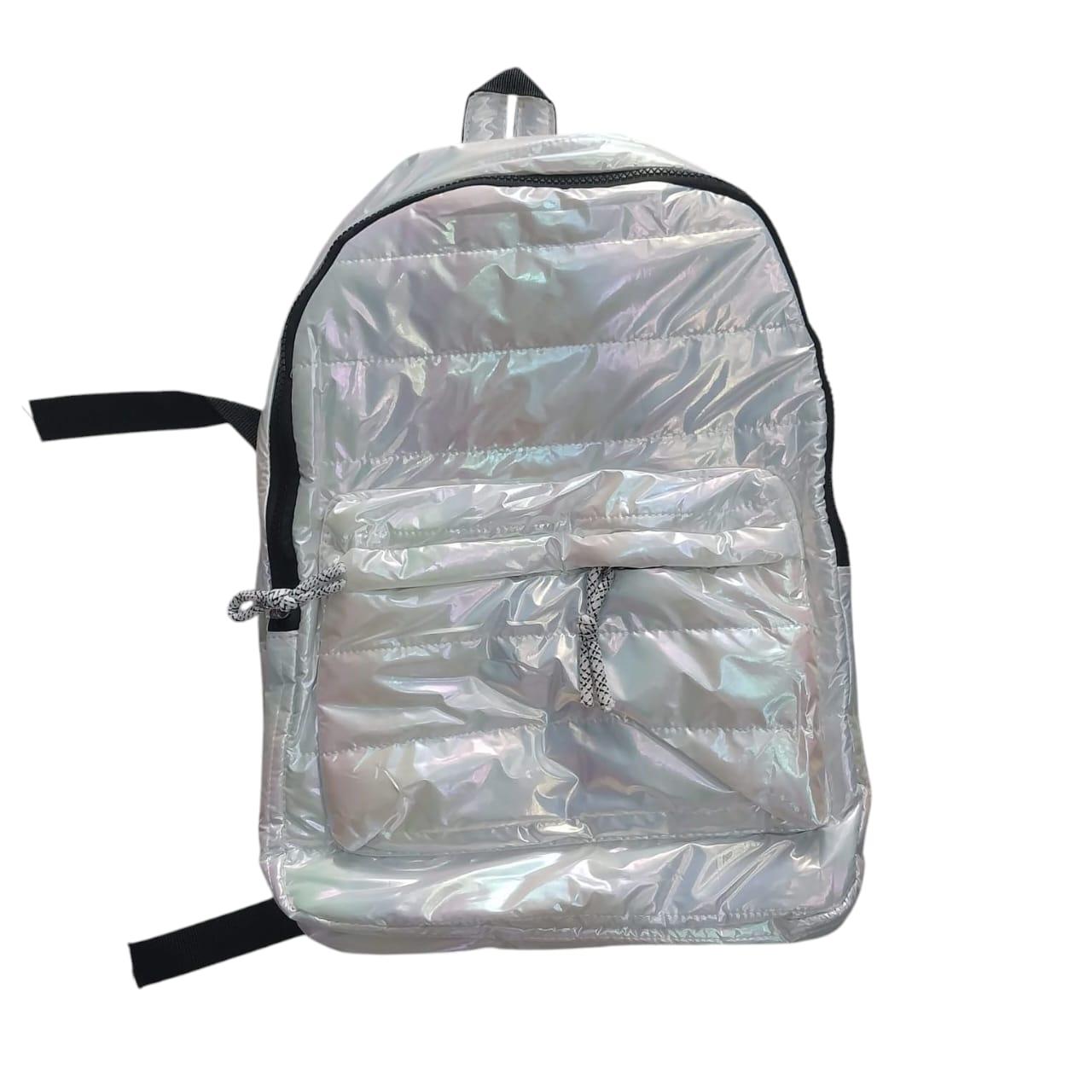 MOCHILA MEDIANA METALIZADA V/COLORES