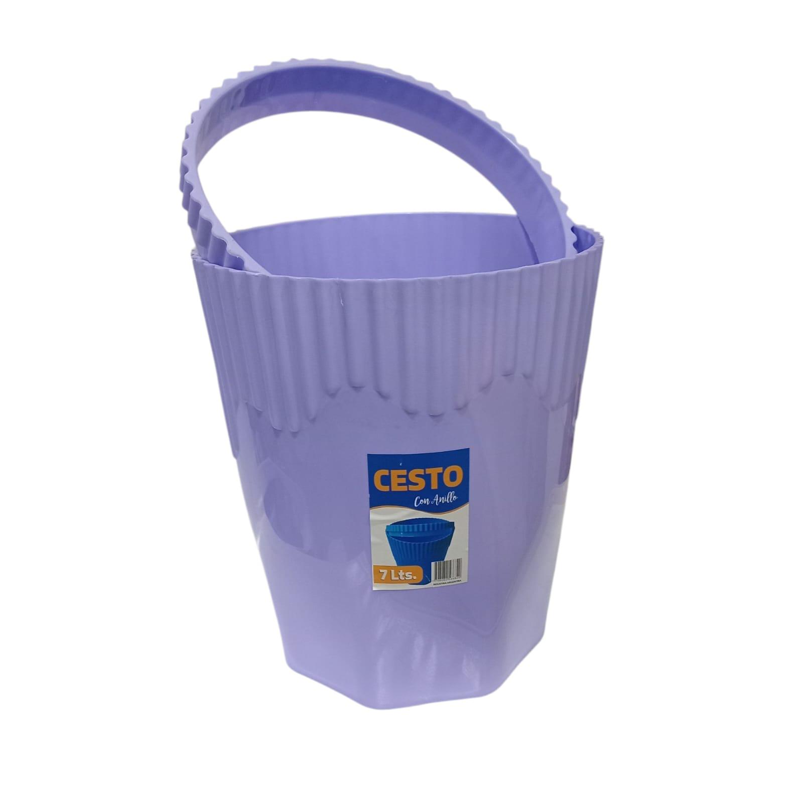 TACHO PARA RESIDUOS PLASTICO CON ANILLO 7LTS