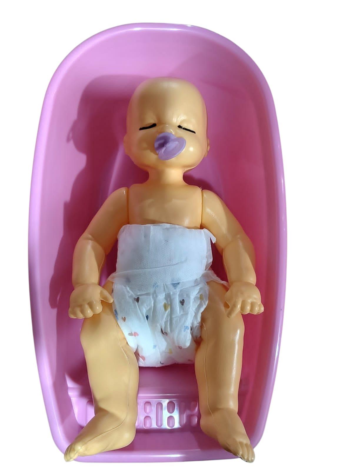 BEBE PLASTICO CON BAÑERA EN BOLSA