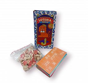 LOTERIA X48 CARTONES + BOLOS DE MADERA