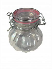  FRASCO 350CC C/CIERRE CLIP VIDRIO REDONDO